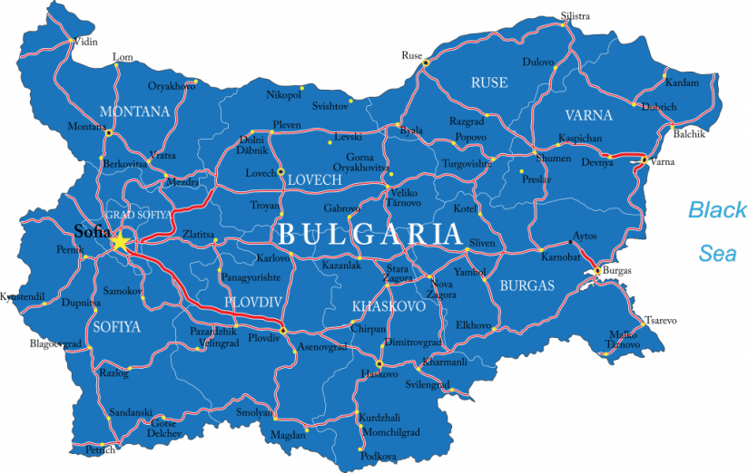 Wegenkaart Bulgarije